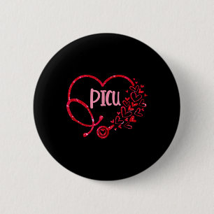 Picu Nurse Stethoscope Heart Valentine Nursing Gir 2 Inch Round Button