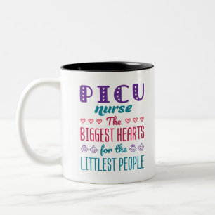PICU Nurse the Biggest Hearts for Littlest People Two-Tone Coffee Mug