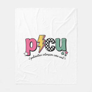 PICU Pediatric Intensive Care Unit Nurse Shirt_1 Fleece Blanket