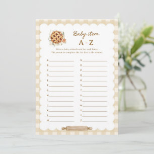 Pie Baby shower Baby Item Alphabet A-Z Cartes de j