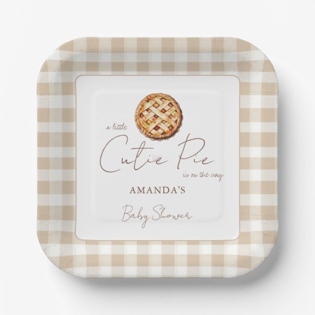 Pie Baby Shower Gender Neutral  Paper Plate (Front)