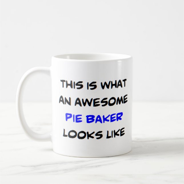 pie baker, awesome coffee mug (Left)
