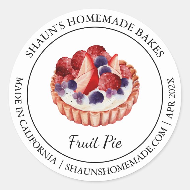 Pie Baking Modern label (Front)