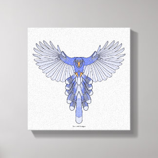 Pie bleu (blanc) - Impression sur toile