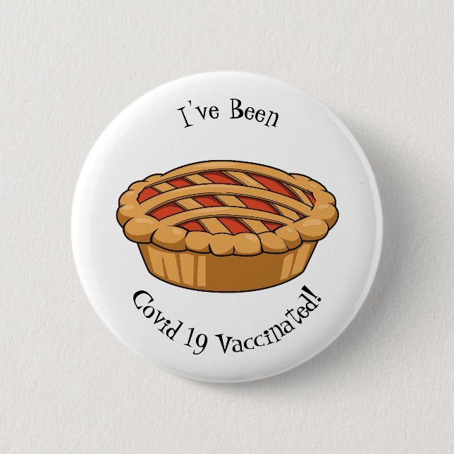 Pie cartoon illustration 2 inch round button (Front)