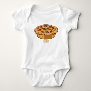 Pie cartoon illustration baby bodysuit