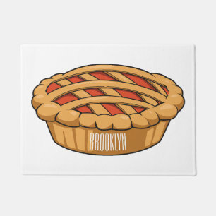 Pie cartoon illustration doormat