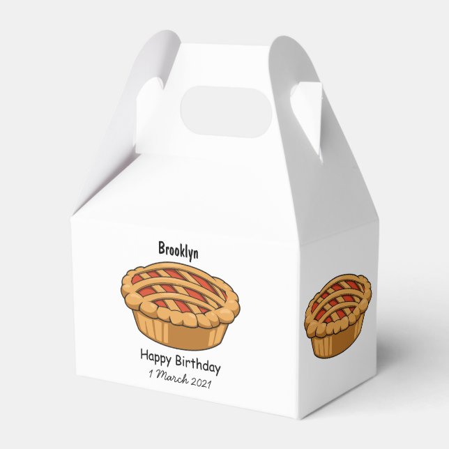 Pie cartoon illustration favor box (Front Side)