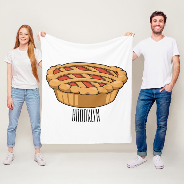Pie cartoon illustration  fleece blanket (In Situ)