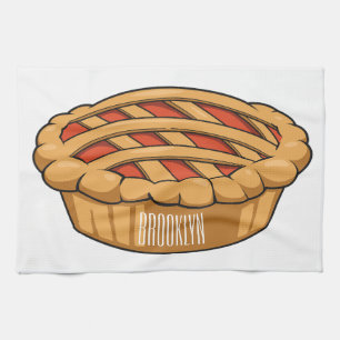 Pie cartoon illustration kitchen towel