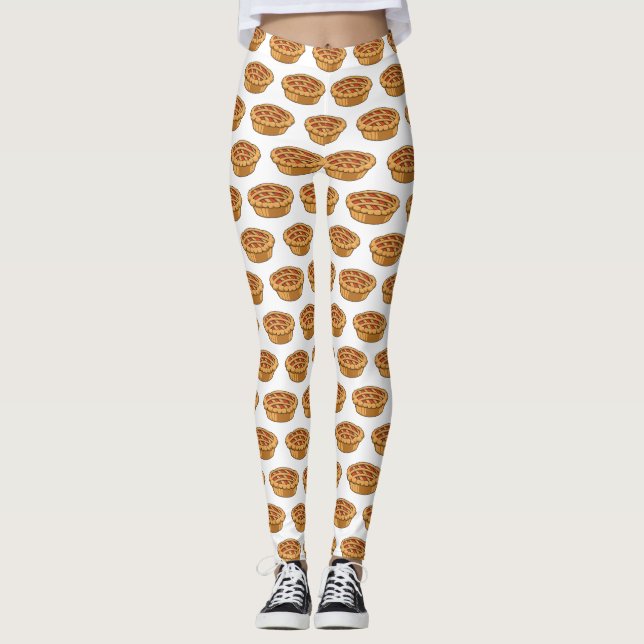 Pie cartoon illustration leggings (Front)