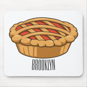 Pie cartoon illustration mouse pad