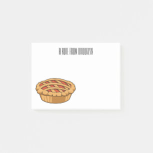 Pie cartoon illustration post-it notes