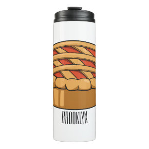 Pie cartoon illustration  thermal tumbler