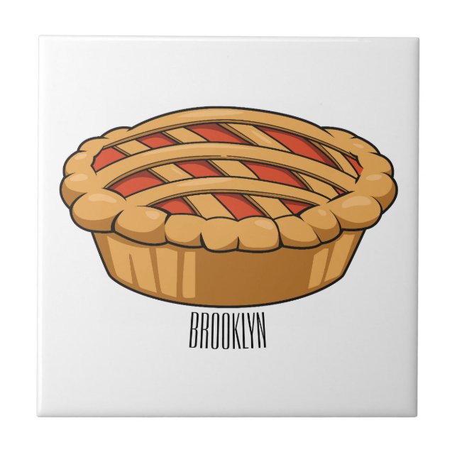 Pie cartoon illustration tile (Front)