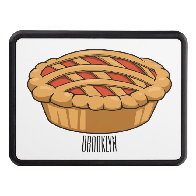 Pie cartoon illustration trailer hitch cover (Front)