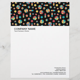 Pie Circles and Bars Pattern 271019v3 - Black Letterhead