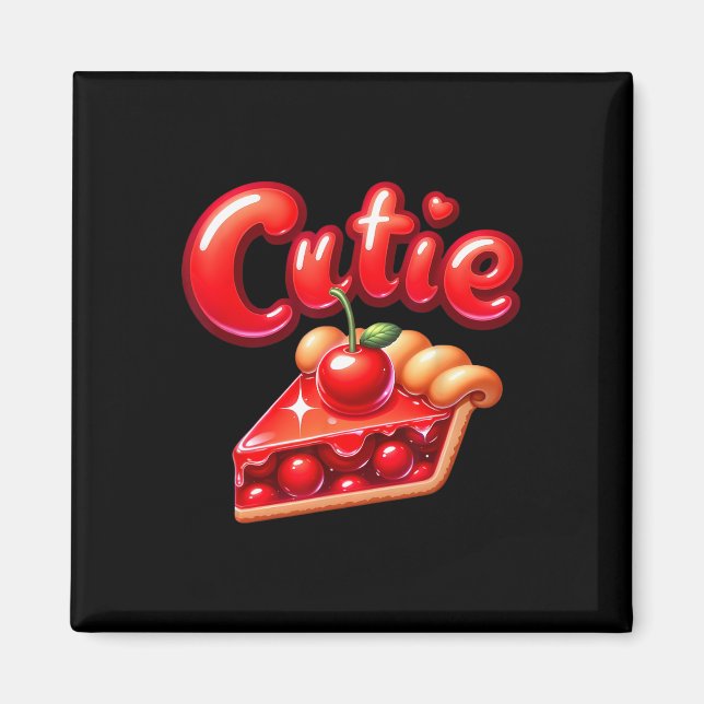 Pie Day Pi Day Thanksgiving Cherry Cute Pie Cutie  Magnet (Front)