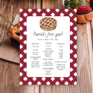 Pie First Birthday Milestone Birthday Poster