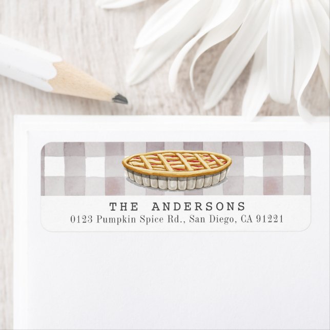 Pie Grey Gihgham Plaid Adresse de retour (En situation)