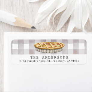 Pie Grey Gihgham Plaid Return Address