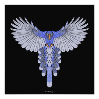 Pie-grièche bleue (noir) - Photo imprimée