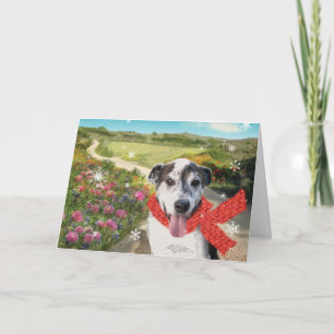 Pie in a Field of Dahlias Holiday Card