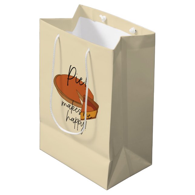 Pie Makes Me Happy Pie  Medium Gift Bag (Front Angled)