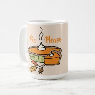 Pie Please Thanksgiving Themed Mug Tan Background