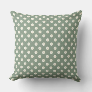 Pie Polkadot" Sage & Tonal Cream Throw Pillow