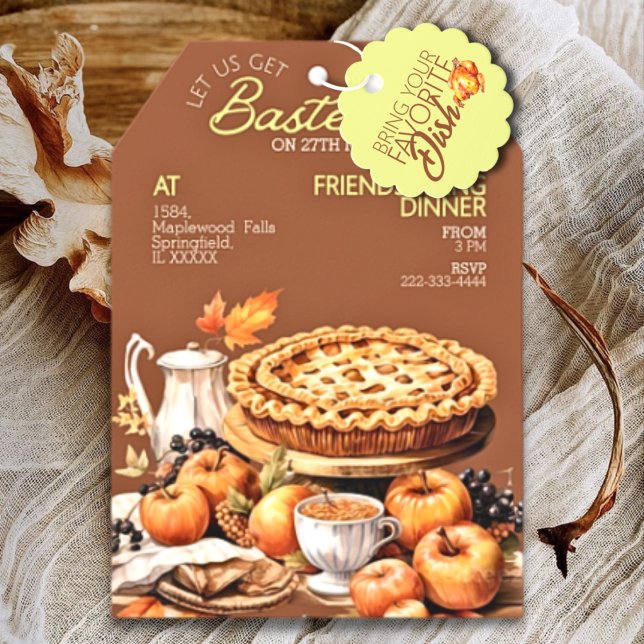 Pie Rustique Convivial Dîner d'action Invitation (Créateur téléchargé)