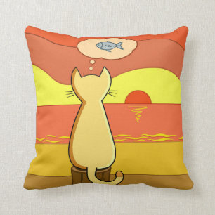 Pie’s Fishy Idea Throw Pillow
