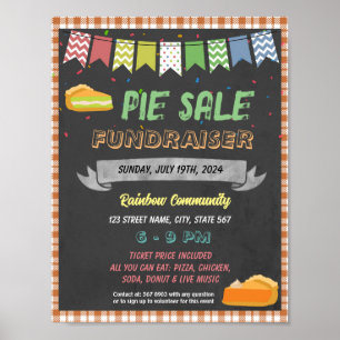 Pie sale fundraiser event template poster