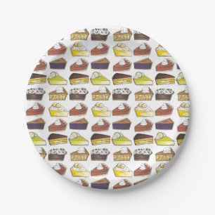 Pie Slice Apple Pumpkin Banana Key Lime Blueberry Paper Plate