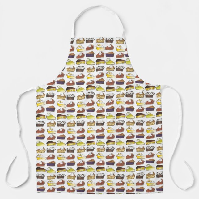 Pie Slices Print Apple Pumpkin Blueberry Key Lime Apron (Front)
