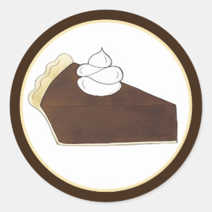 Pie Social Party Dessert Bake Sale Chocolate Slice Classic Round Sticker