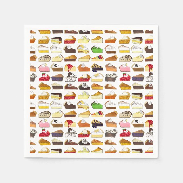 Pie Social Pi Day Slices Bake Sale Dessert Food Napkin (Front)