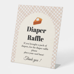 Pie Thankgiving Diaper raffle baby shower sign