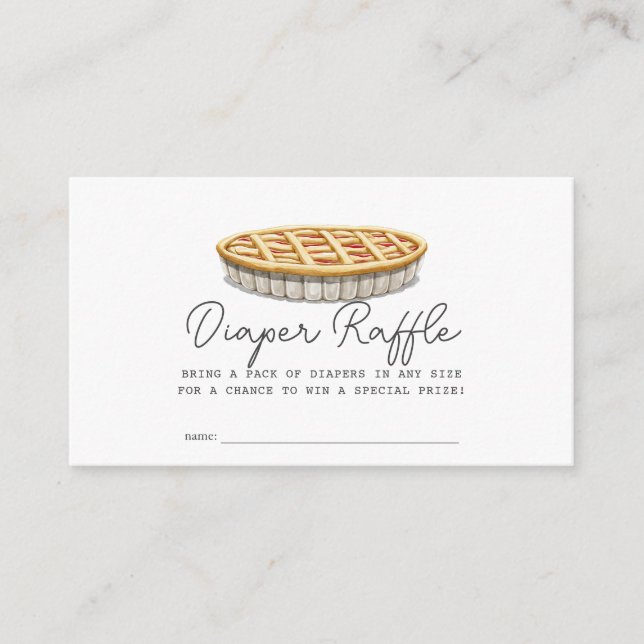 Pie Thanksgiving Autumn Fall Diaper Raffle Ticket Enclosure Card (Front)