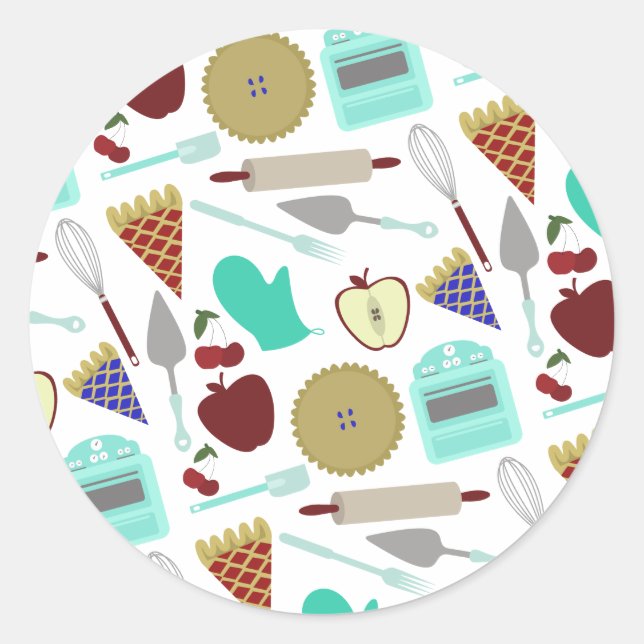 Pie Themed Pattern Sticker (Front)