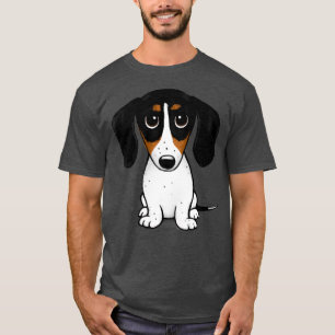 Piebald Dachshund Cute Black Tan and White Wiener  T-Shirt
