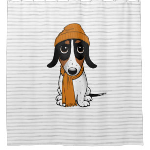 Piebald Dachshund Cute Hipster Dog Cartoon