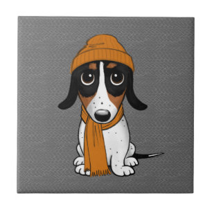 Piebald Dachshund Cute Hipster Dog Tile