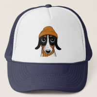 Piebald Dachshund Cute Hipster Dog Trucker Hat