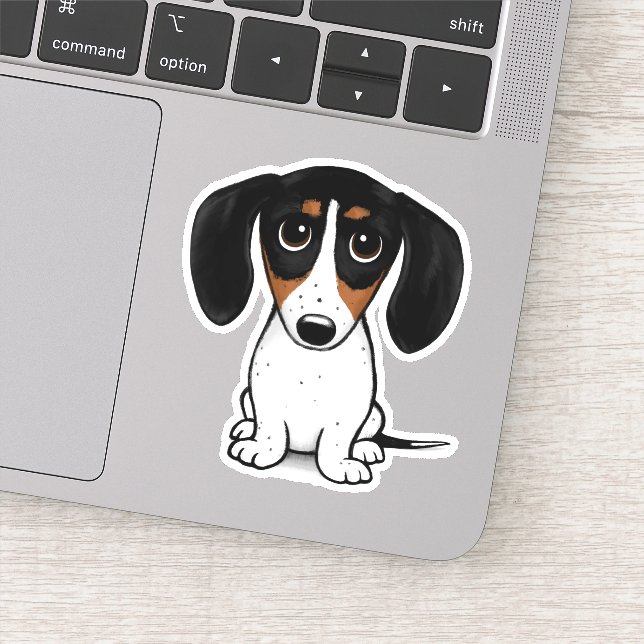 Piebald Dachshund | Cute Puppy Dog Sticker (Detail)