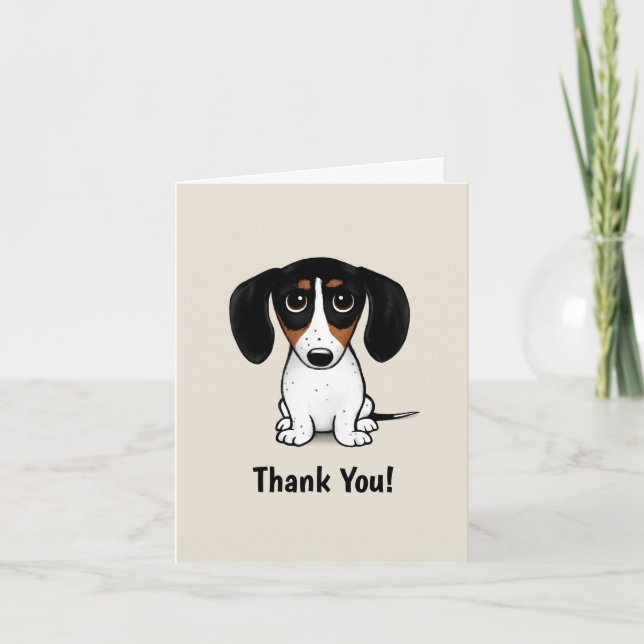 Piebald Dachshund Merci Carte de voeux personnalis (Devant)