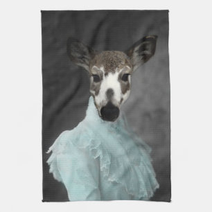 Piebald Deer In A Dress Kitchen Towel