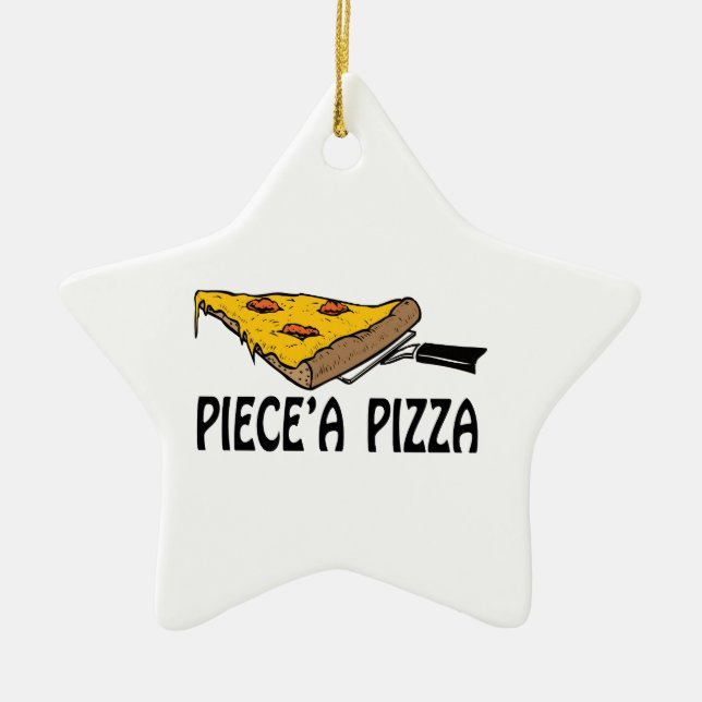 Piece' A Pizza Ceramic Ornament (Front)