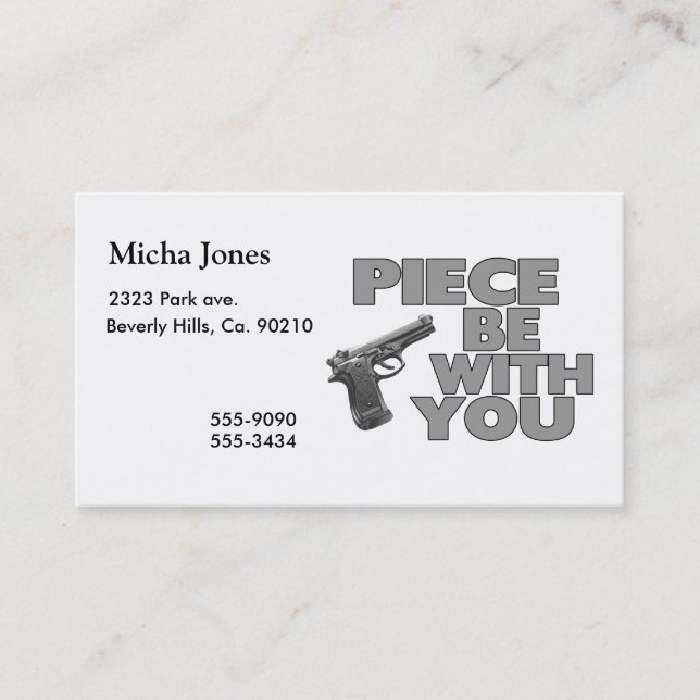 Piece Be With You Business Card (Front)