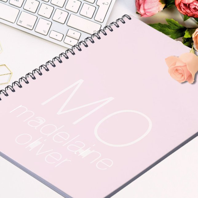 Pièce de Carnet Monogramme rose personnalisée (Créateur téléchargé)